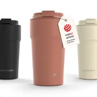 LARS NYSØM Bevægelse Thermos Coffee Mug-to-go 500ml - BPA-vrij met Isolatie - Lekvrije Roestvrijstalen Thermosbeker (Brick Red)