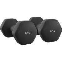 Songmics - Dumbells - Hexagon Dumbells - 2 Stuks van 6 kg - Neopreen Coating - Voor Krachttraining Thuis