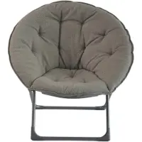 Merax Opvouwbare Schapenwollen Moon Chair in Grijs – Comfortabele Klapstoel voor Slaapkamer Woonkamer Studentenruimte Balkon en Tuin