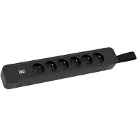 Bachmann PRIMO 2, 6-voudige stekkerdoos, 2,0 meter, CEE7/7, zwart, 2 meter