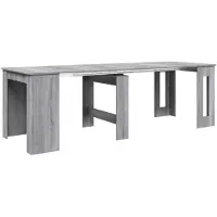 vidaXL Eettafel 240 x 85 x 75 cm Bewerkt hout Grijs Sonoma Rechthoekig