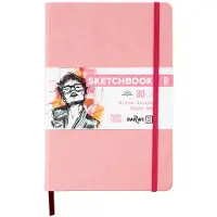 Darwi DFY - Schetsboek - A5 - 14 x 21 cm - 140 g - Roze - 80 vellen