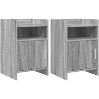 vidaXL Nachttafels 2 st Grijs Sonoma 40 x 36 x 60 cm Bewerkt hout