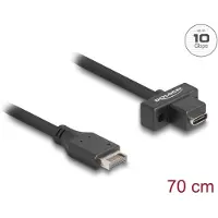 DeLOCK USB 10 Gbps cable Type-E Key A 20 pin male to USB Type-C female panel-mount 70 cm