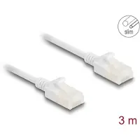 DeLOCK RJ45 Network Cable Cat.6A plug to plug with robust latch for industrial use U/UTP Slim 3 m white