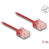DeLOCK RJ45 Network Cable Cat.6 UTP Ultra Slim 1 m red with short plugs