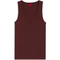 HUGO Tanktop van een katoenmix met tweedelig logostiksel