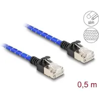 DeLOCK netwerkkabel RJ45, Cat.6A, afgeschermd (U/FTP), smalle uitvoering, 0,5 meter, blauw