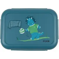 Trixie | Lunchbox met clips - Ballplayer Mr. Triceratops - RSV Lunchbox voor kinderen - Gemakkelijk te openen - Lunchbox - Groen