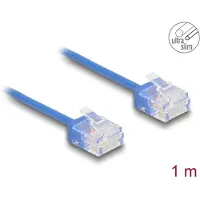 DeLOCK RJ45 Network Cable Cat.6 UTP Ultra Slim 1 m blue with short plugs