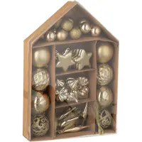 J-Line kerstbal - kunststof - goud - doos van 50