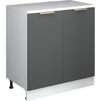 Vicco Keukenkast voor schuine wand R-Line, Antraciet-goud, 80 cm zonder schuine kant met 2 deuren