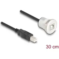 DeLOCK USB 2.0 Type-B built-in female with cable plug 30 cm aluminium