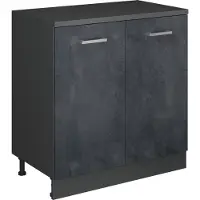 Vicco Keukenkast voor schuine wand R-Line, Zwart beton, 80 cm zonder schuine kant met 2 deuren