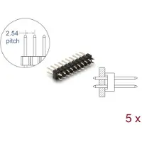 DeLOCK Pin header 10 pin, pitch 2.54 mm, 2-row, straight, 5 pieces