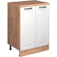 Vicco Keukenkast voor schuine wand R-Line, Wit Landhuis, 60 cm zonder schuine kant met 2 deuren