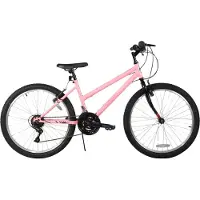 Happiq Dames mountainbike 61–66 cm – Voor volwassenen voor woon- en sportief gebruik op trail en weg – Met 18 versnellingen en hardtail ontwerp – Roze aluminium frame