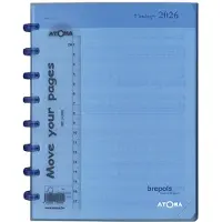 Brepols agenda 2026 - TIMING - ATOMA - Bureau agenda - 1 week op 2 pagina's - Kolom - Weekoverzicht - Blauw - 18 x 22 cm