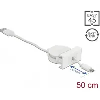 DeLOCK Easy 45 Module USB 2.0 Retractable Cable USB Type-A to EASY-USB Type Micro-B white