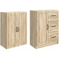 vidaXL Kast Set 2 st Sonoma Eiken Bewerkt hout