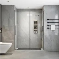 Sanivo Nisdeur Nova Soft Close 110x200 cm Gunmetal Helder Nano 8 mm