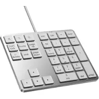 NÖRDIC Numeriek Toetsenbord USB-C – 34 Toetsen Numpad met 2x USB-A Hub & USB-C Poort – Bedraad – Voor Windows Laptop & PC