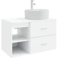 vidaXL Badkameraccessoireset, 2 stuks, wit, van houtvezel