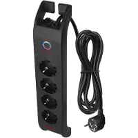 Emos stekkerdoos met 4 stopcontacten, overspanningsbeveiliging, 2 meter kabel, schakelaar en LED-indicator, 1800 J, lekstroom 15000 A, model P54222