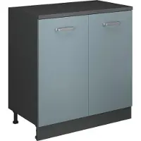 Vicco Keukenkast voor schuine wand R-Line, Blauw-grijs, 80 cm zonder schuine kant met 2 deuren