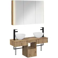 vidaXL Badkamerkast set 4 st Artisanaal eiken Bewerkt hout