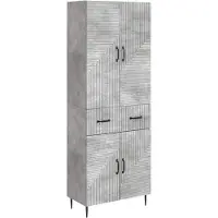 vidaXL Kast Set 2 st Betongrijs Bewerkt hout