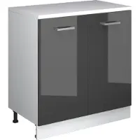 Vicco Keukenkast voor schuine wand R-Line, Antraciet Hoogglans, 80 cm zonder schuine kant met 2 deuren