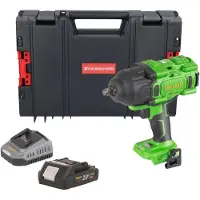 Procraft PWA80bb accu-slagmoersleutel 20 V 1600 Nm 1/2" borstelloos + 1x accu 2,0 Ah + oplader + RHINO-gereedschapskoffer