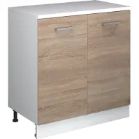 Vicco Keukenkast voor schuine wand R-Line, Sonoma, 80 cm zonder schuine kant met 2 deuren