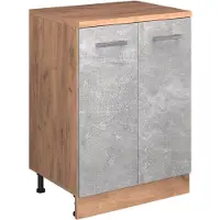 Vicco Keukenkast voor schuine wand R-Line, Beton, 60 cm zonder schuine kant met 2 deuren