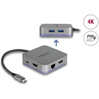 DeLOCK USB Type-C dockingstation voor mobiele apparaten 4k - HDMI, HUB, SD, PD 3,0