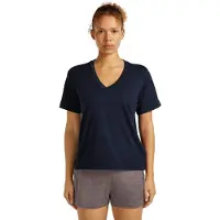 Icebreaker - Women's Merino 150 Tech Lite S/S Relaxed V-Neck - Merinoshirt L, blauw