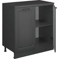 Vicco Keukenkast voor schuine wand R-Line, Antraciet landhuis, 80 cm zonder schuine kant met 2 deuren