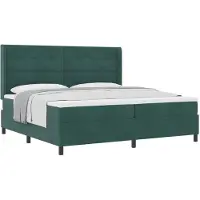 vidaXL Boxspring bed met hoofdeinde Donkergroen 200 x 200 cm Fluweel