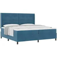 Syfax Boxspringbed met hoofdeinde Blauw 100 x 200 cm Fluweel