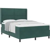 vidaXL Boxspring bed met hoofdeinde Donkergroen 140 x 200 cm Fluweel