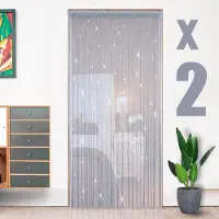 Unyqoos Draadgordijn Set van 2 met Glanzend Effect voor Feestelijke Decoratie en Ruimteverdeling