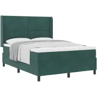 vidaXL Boxspring bed met hoofdeinde Donkergroen 160 x 200 cm Fluweel