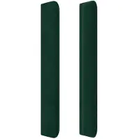 vidaXL Hoofdbord met randen 163x16x118/128 cm fluweel donkergroen