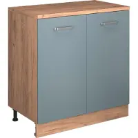 Vicco Keukenkast voor schuine wand R-Line, Blauw-grijs, 80 cm zonder schuine kant met 2 deuren