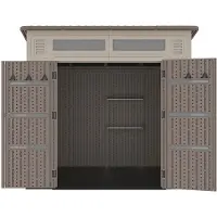 Vente-unique Tuinhuis van HDPE-hars HDPE met aflopend dak beige en bruin 6,5 m² met vloer - dikte 22 mm - ANTEVA