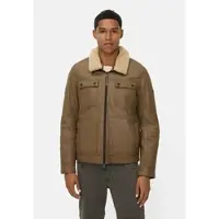 Camel active Leren veldjas met borstzakken - Maat menswear-60 - Sepia bruin