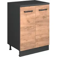 Vicco Keukenkast voor schuine wand R-Line, Goudkleurig Eiken, 60 cm zonder schuine kant met 2 deuren