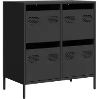vidaXL Dressoir 68x39x73,5 cm koudgewalst staal zwart
