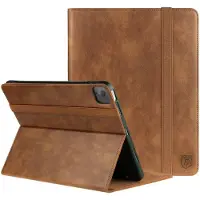 Rosso Element Hoes Geschikt voor Apple iPad Air 13 (2024/2025/2026) | Book Case | Volledige bescherming | Elastische band | Sleep/Wake functie | Met Penhouder | Verstelbare standaard | Bruin